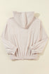 Corduroy Drawstring Hooded Pocket Zip Up Jacket